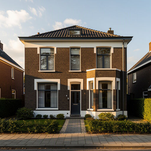 jaren-30-villa in Buren met antraciet grijze kunststof kozijnen en witte stucaccenten