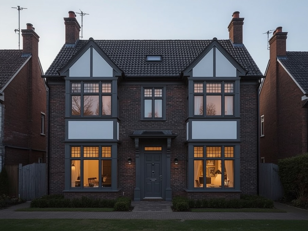 jaren-30-villa in Arnhem met antraciet grijze kunststof kozijnen en witte stucaccenten