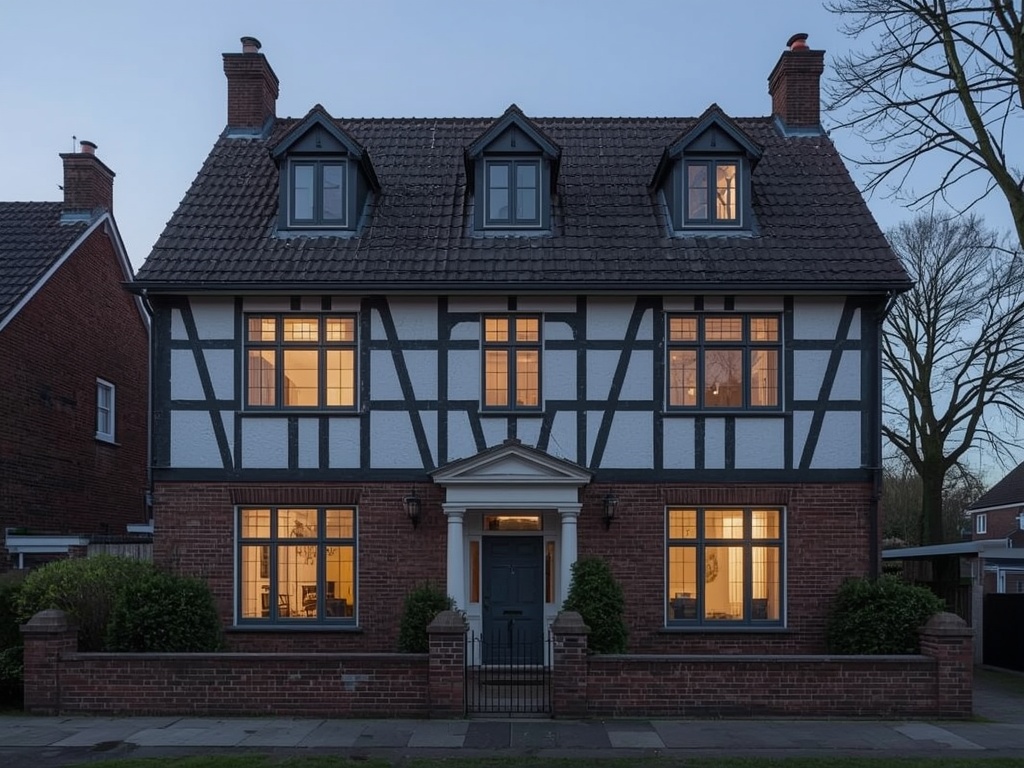 twee-onder-een-kap woning Geldermalsen met strakke antraciet kunststof kozijnen en houtnerf details
