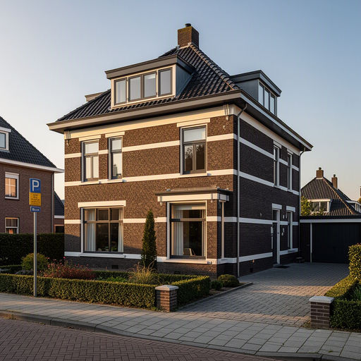 jaren-30-villa in Nijmegen met antraciet grijze kunststof kozijnen en witte stucaccenten
