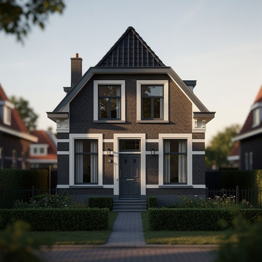 jaren-30-villa in Grave met antraciet grijze kunststof kozijnen en witte stucaccenten