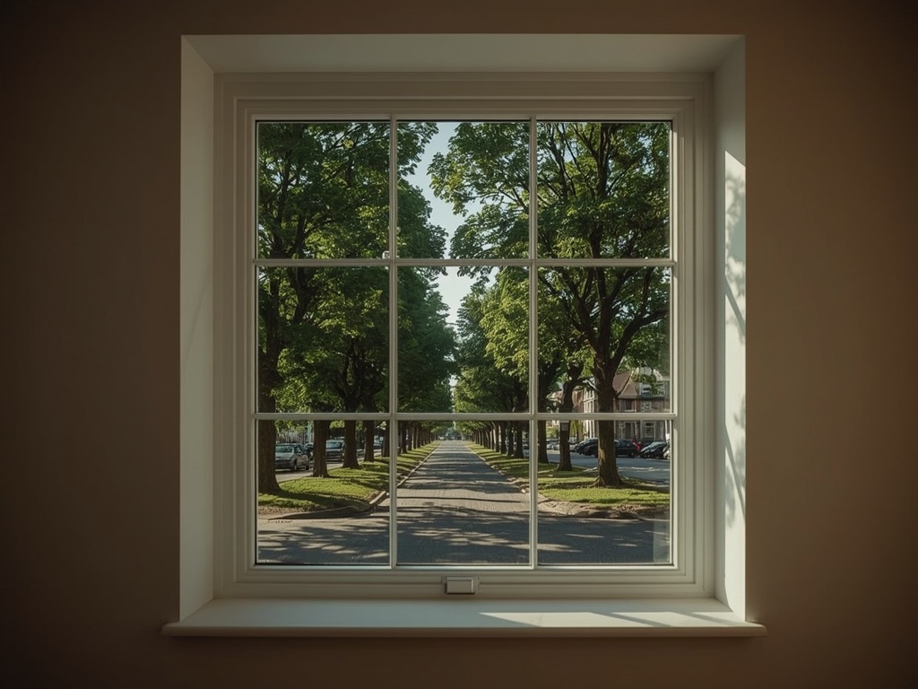 zicht vanuit een woning in Gennep door kunststof schuifpui naar groene tuin