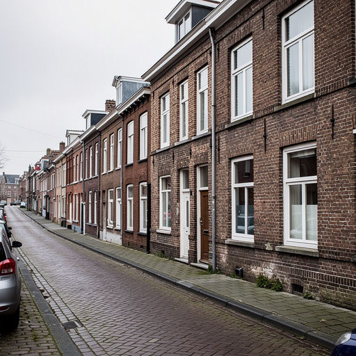 vooroorlogse rijtjeswoning in Beuningen met witte kunststof kozijnen aan de voorgevel