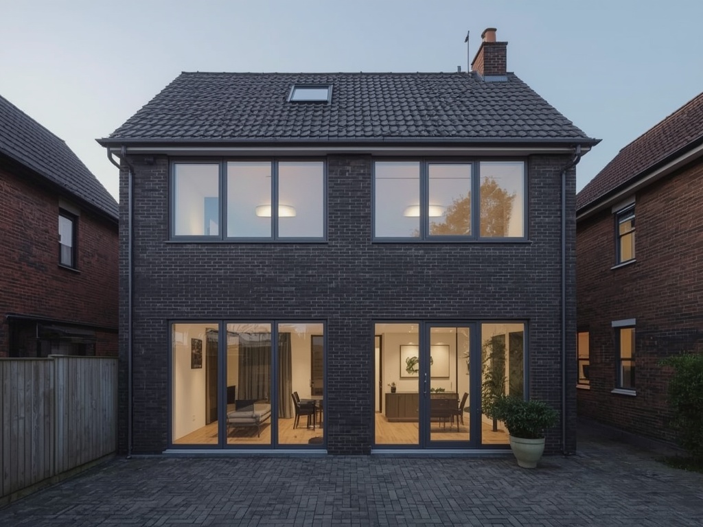 jaren-30-woning in Heumen met antraciet grijze kunststof kozijnen en witte stucaccenten